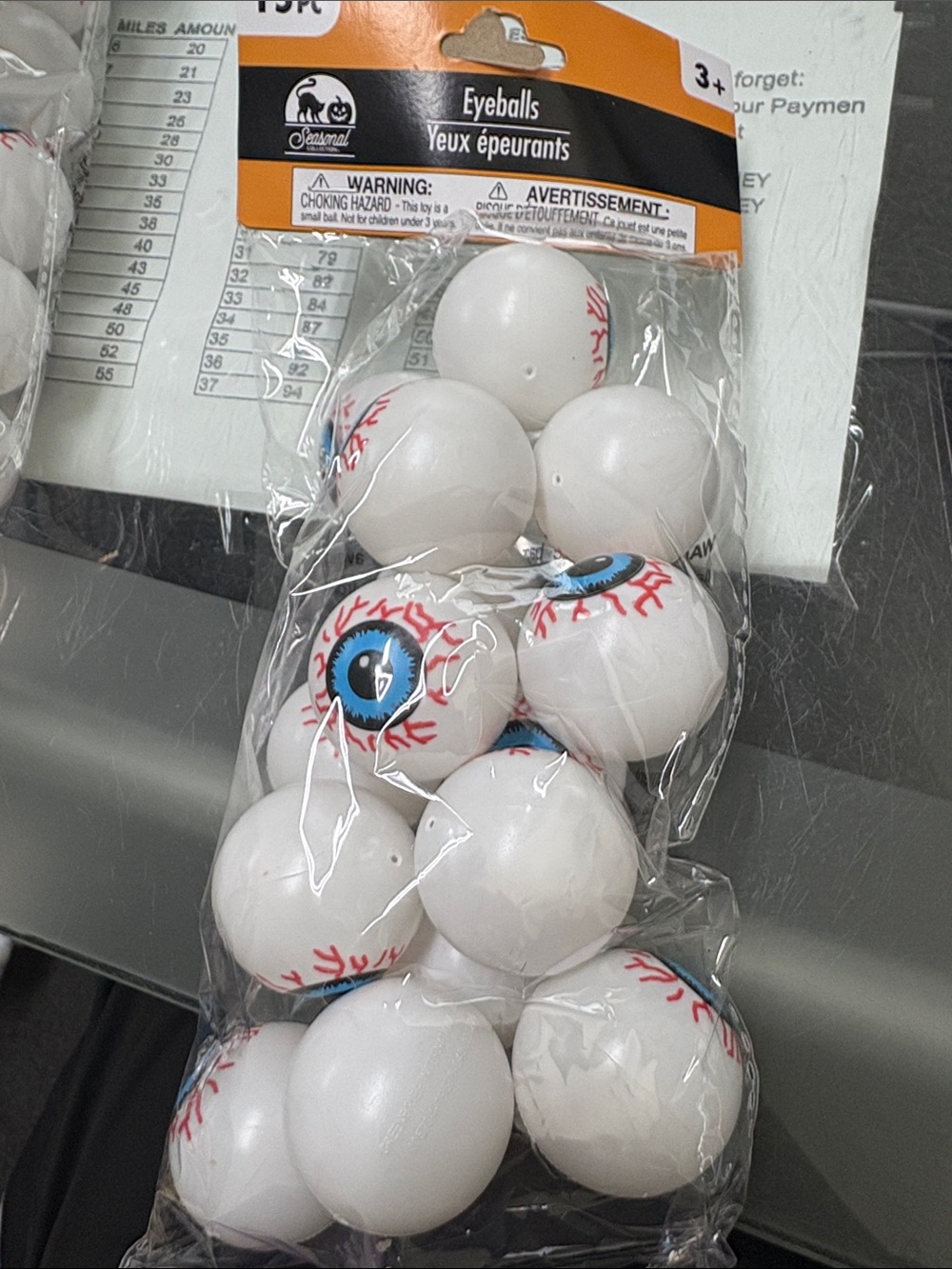 Novelty Eyeball Decorative Balls — White and Blue (Pack)
